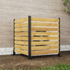 Goodyo - Outdoor Privacy Screen Cedar Wood And Aluminum Frame Fence For Pool Equipment And Trash Can Enclosures - Black / Natural