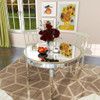 Round Glass Dining Table With Mirror Top - Silver