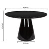 Modern High Gloss Minimalist Round Dining Table - Black