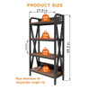 Bakers Rack Storage Shelves 4 Level Mental And Wooden Kitchen Shelves, Kitchen Organizers And Storage, For Garage, Pantry, Bathroom, Closet - Black / Black Brown