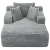 Modern Full Compressed Chaise Lounge Sofa Bed With Removable Pillows, Upholstered - Gray