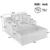 Modern Corduroy Chaise Lounge Sofa Bed With Removable Pillows, Upholstered Sleeper Sofa - Black
