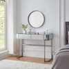 Mirrored Makeup Vanity Table With Stainless Steel Base And 2 Drawers