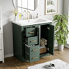 Ceramic Sink Combo, Freestanding Vanity Set With 3 Drawers & Soft Closing Doors