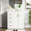 Ceramic Sink Combo, Freestanding Vanity Set With 3 Drawers & Soft Closing Doors Ceramic Sink Combo, Freestanding Vanity Set With 3 Drawers & Soft Closing Doors