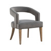 Wide Modern Barrel Open Back Upholstered Accent Chair With Weathered Solid Wood Legs Wide Modern Barrel Open Back Upholstered Accent Chair With Weathered Solid Wood Legs