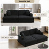 Oversized Loveseat Chaise With 2 USB Ports, 2 Cup Holders And 2 Throw Pillows
