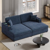 Oversized Loveseat Chaise With 2 USB Ports, 2 Cup Holders And 2 Throw Pillows Oversized Loveseat Chaise With 2 USB Ports, 2 Cup Holders And 2 Throw Pillows