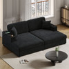 Oversized Loveseat Chaise With 2 USB Ports, 2 Cup Holders And 2 Throw Pillows Oversized Loveseat Chaise With 2 USB Ports, 2 Cup Holders And 2 Throw Pillows