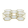 Modern Coffee Table With Double Layer Tempered Glass And Polygonal Design