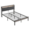 Modern Bed Frame With LED Lights, Upholstered Headboard, USB Charging Modern Bed Frame With LED Lights, Upholstered Headboard, USB Charging