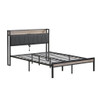 Modern Bed Frame With LED Lights, Upholstered Headboard, USB Charging Modern Bed Frame With LED Lights, Upholstered Headboard, USB Charging