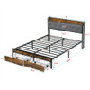 Modern Bed Frame With LED Lights, Upholstered Headboard, USB Charging Modern Bed Frame With LED Lights, Upholstered Headboard, USB Charging