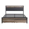Modern Bed Frame With LED Lights, Upholstered Headboard, USB Charging Modern Bed Frame With LED Lights, Upholstered Headboard, USB Charging