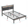 Modern Bed Frame With LED Lights, Upholstered Headboard, USB Charging Modern Bed Frame With LED Lights, Upholstered Headboard, USB Charging