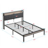 Modern Bed Frame With LED Lights, Upholstered Headboard, USB Charging Modern Bed Frame With LED Lights, Upholstered Headboard, USB Charging