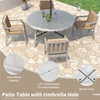 Outdoor Wooden Dinning Set With An Umbrella Hole And Removable Cushions For Patio Outdoor Wooden Dinning Set With An Umbrella Hole And Removable Cushions For Patio