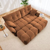 Sofa Set With Ottoman And Pillows, Textured, High Resilience Cushions