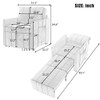 Upholstered Convertible Sleeper Sofa With 5 Position Backrest, Side Pockets, Storage