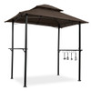 Outdoor Grill Gazebo With Double Tier Soft Top Canopy, Steel Frame, Bar Counters & Hook Outdoor Grill Gazebo With Double Tier Soft Top Canopy, Steel Frame, Bar Counters & Hook