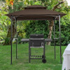 Outdoor Grill Gazebo With Double Tier Soft Top Canopy, Steel Frame, Bar Counters & Hook Outdoor Grill Gazebo With Double Tier Soft Top Canopy, Steel Frame, Bar Counters & Hook