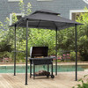 Outdoor Grill Gazebo With Double Tier Soft Top Canopy, Steel Frame, Bar Counters & Hook Outdoor Grill Gazebo With Double Tier Soft Top Canopy, Steel Frame, Bar Counters & Hook