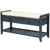 Multipurpose Entryway Shoe Rack With Cushioned Seat And Drawers