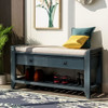 Multipurpose Entryway Shoe Rack With Cushioned Seat And Drawers