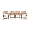 Foldable Patio Dining Set With 4 Folding Chairs For Indoor And Outdoor Use - Teak