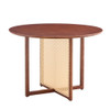 Retro Round Table With Imitation Rattan Rubber Wood - Walnut Retro Round Table With Imitation Rattan Rubber Wood - Walnut