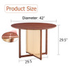 Retro Round Table With Imitation Rattan Rubber Wood - Walnut Retro Round Table With Imitation Rattan Rubber Wood - Walnut
