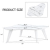 Modern Minimalist Imitation Marble Coffee Table With Solid Wood Legs And Cloud Shape Design - White