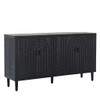 Modern Sideboard Cabinet With Decorative Nailhead Accents, Stylish Storage Solution For Dining, Living Rooms - Black Modern Sideboard Cabinet With Decorative Nailhead Accents, Stylish Storage Solution For Dining, Living Rooms - Black