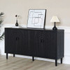 Modern Sideboard Cabinet With Decorative Nailhead Accents, Stylish Storage Solution For Dining, Living Rooms - Black Modern Sideboard Cabinet With Decorative Nailhead Accents, Stylish Storage Solution For Dining, Living Rooms - Black