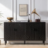 Modern Sideboard Cabinet With Decorative Nailhead Accents, Stylish Storage Solution For Dining, Living Rooms - Black Modern Sideboard Cabinet With Decorative Nailhead Accents, Stylish Storage Solution For Dining, Living Rooms - Black
