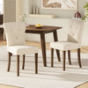 Mid Century Style Wood Dining Table With Rounded Corners - Walnut