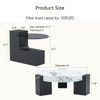Modern Simple Double Layer Round Coffee Table Transparent Glass Top With L Shaped Legs - White / Black