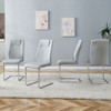 Modern Dining Chairs With Padded Seat, Metal Legs