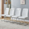 Modern Dining Chairs With Padded Seat, Metal Legs