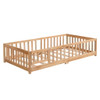 Solid Wood Floor Bed With Door And Fence For Children Solid Wood Floor Bed With Door And Fence For Children