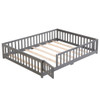 Solid Wood Floor Bed With Door And Fence For Children Solid Wood Floor Bed With Door And Fence For Children