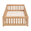 Solid Wood Floor Bed With Door And Fence For Children Solid Wood Floor Bed With Door And Fence For Children