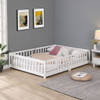 Solid Wood Floor Bed With Door And Fence For Children Solid Wood Floor Bed With Door And Fence For Children