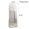 Modern Aluminum Alloy Metal Frame Arched Floor Mirror