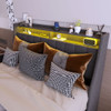 Bed With LED Lights, 4 Drawers, Winged Headboard Upholstered Bed With LED Lights, 4 Drawers, Winged Headboard Upholstered