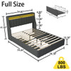Bed With LED Lights, 4 Drawers, Winged Headboard Upholstered Bed With LED Lights, 4 Drawers, Winged Headboard Upholstered