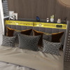 Bed With LED Lights, 4 Drawers, Winged Headboard Upholstered Bed With LED Lights, 4 Drawers, Winged Headboard Upholstered