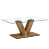 Modern Minimalist Coffee Table With Transparent Tempered Glas
