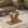 Modern Minimalist Coffee Table With Transparent Tempered Glas