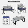 4 Piece Patio Furniture Set With Acacia Wood Table Top And Cushions